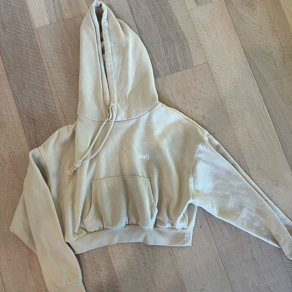 Kids cropped Levi’s hoodie.